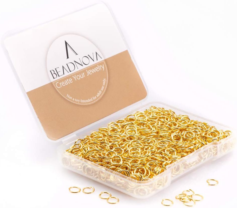 BEADNOVA 10mm Jump Rings Gold Jewelry Jump Rings for Jewelry Making Earrings Accessories for Keychains (300Pcs)