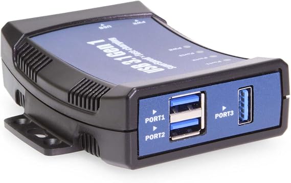 Coolgear 3 Port USB 3.2 Gen 1 Over IP Network Device Sharing Hub w/Port Status LEDs