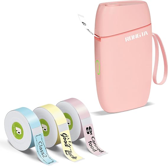 Rongta 0.5 inch Mini Label Maker + 3 Color Labels 3 Rolls