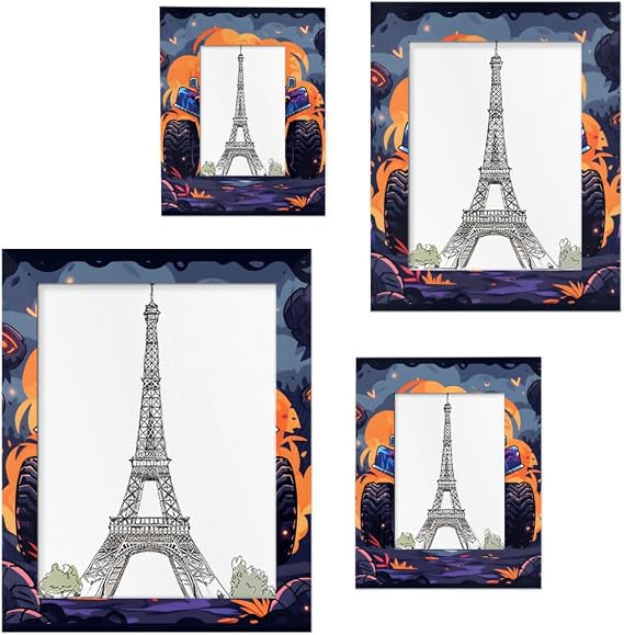 Karting Picture Frame 5x7, 5x7 Desktop Photo Frame Horizontal and Vertical Display 5 by7 Wooden Photo Frame Decorations Festival Gift