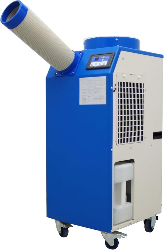 Industrial Spot Cooler 11,900 BTU 220V Industrial Mobile Air Conditioner for Workshops, Auto Repair Centers, Warehouses & Outdoor Events, Adjustable Air Vents & 14L Condensate Tank