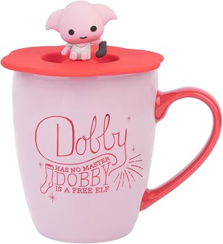 Grupo Erik Ceramic Mug with Lid - Harry Potter Merchandise | 11.8 oz - 350 ml Coffee Mug Tea, Cool Mugs and Cups | Dobby Gifts, Harry Potter Gifts Under 25 Pounds