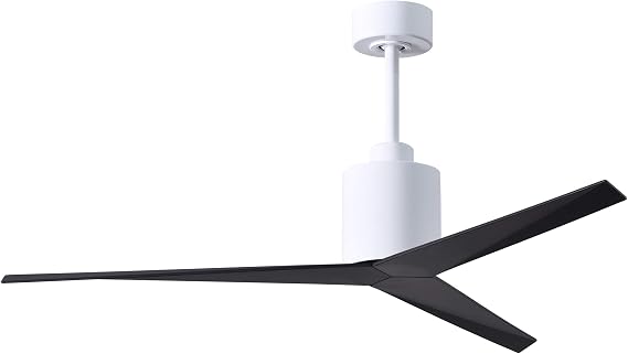 Matthews Fan Company EK-WH-BK Eliza Wet Rated 56" Celing Fan with Remote & Wall Control, No Light, Silent DC Motor, Gloss White with Matte Black