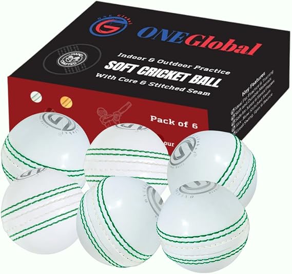 Incrediball Soft Practice Cricket Ball | Outdoor & Indoor Rubber Cricket Ball With Core & Stitched Seam | For Practice, Training & Family Fun | Senior & Junior Size