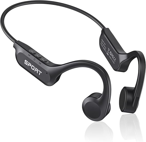 CXK Bone Conduction Headphones, Open Ear Headphones Bluetooth 6.0 with Mic | Balanced Audio, 10H Playtime, IPX6 Waterproof, Secure Fit Bone Conduction Earbuds for Workouts