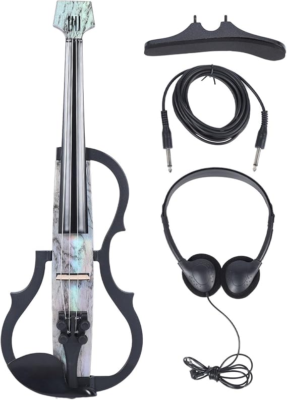 Professional Electric Violin, Carbon Fiber Silent Electric Violin 4/4 Pickup, Smart Tail, Small Size Light Weight, Portable, Full Size 4/4 Metal Red Mahogany