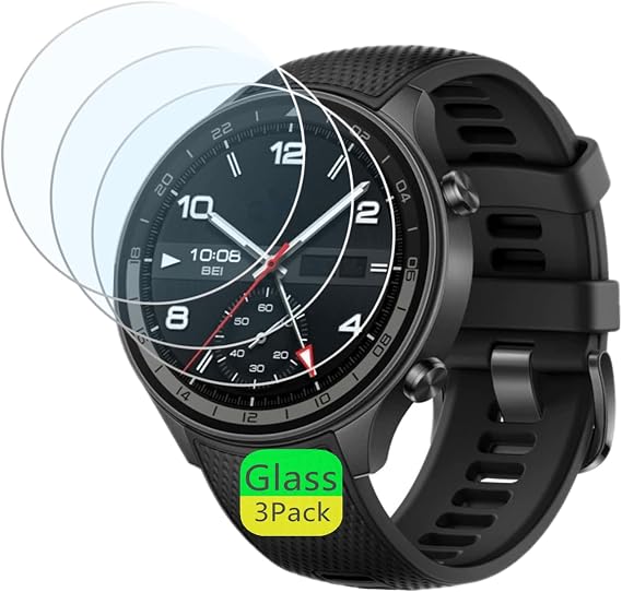 Screen Protector Compatible for OnePlus Watch 2R (3 Pack) Smartwatch Clear Tempered Glass protective film