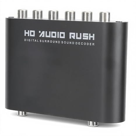 Audio Decoder,5.1CH DTS Converter AC3 Audio Decoder Digital Optical Coax to Analog Audio,MultiChannel oneTouch Complete Interface Functions,for Home(Host+USB+Optical Fiber)