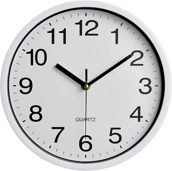 Large Wall Clock, 10" Silent Non Ticking Quartz Battery Operated Analog Wall Clock,Rustic Round Bathroom Clocks Wall for Office Bedroom Home Kitchen Decor
