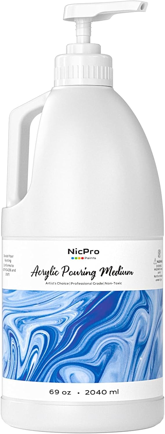 Nicpro Pouring Medium for Acrylic Paint 69oz/2040ml, Acrylic Paint Thinner