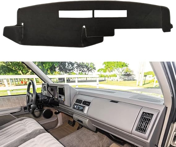 Dashboard Cover Custom Fit for Chevy Chevrolet/GMC Sierra C1500 C2500 C3500 K1500 K2500 K3500 Pickup Truck 1988-1994 Dash Cover Mat (88-94, Black)
