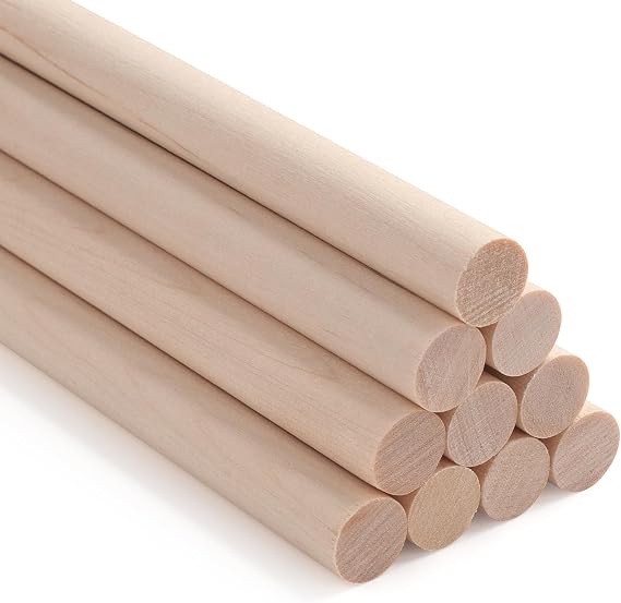 ONUPGO 10Pcs 1/2" x 12" Hardwood Craft Dowel Rods