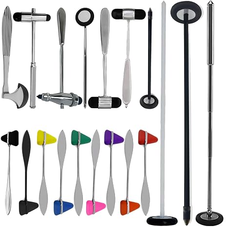 Neurological Reflex Hammers for Cutaneous and Superficial Responses, Neurologic Reflex Diagnosis and Testing (19 pcs Assorted Percussion Hammers)