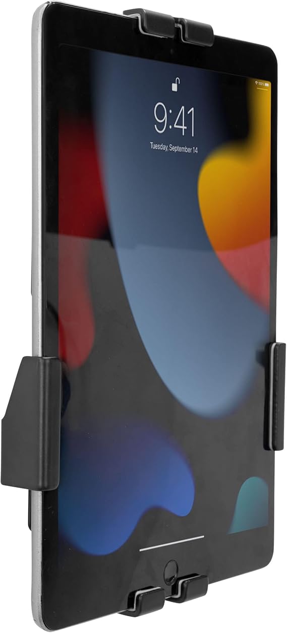 Mount-It! Anti-Theft Tablet Wall Mount | Lockable, Adjustable Clamps for Tablets 7.911 Inches, Full Motion Tilt, Swivel, Rotation, VESA 75x75, Perfect for Retail, Office, Hotels, Black