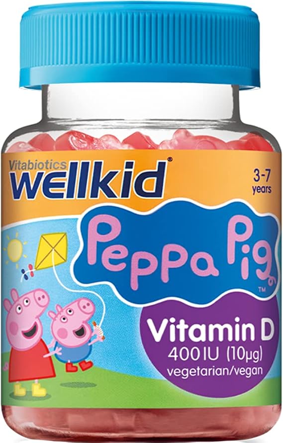 Wellkid Peppa Pig Vitamin D Soft Jellies, Gummy, 30 Count(Pack of 1)