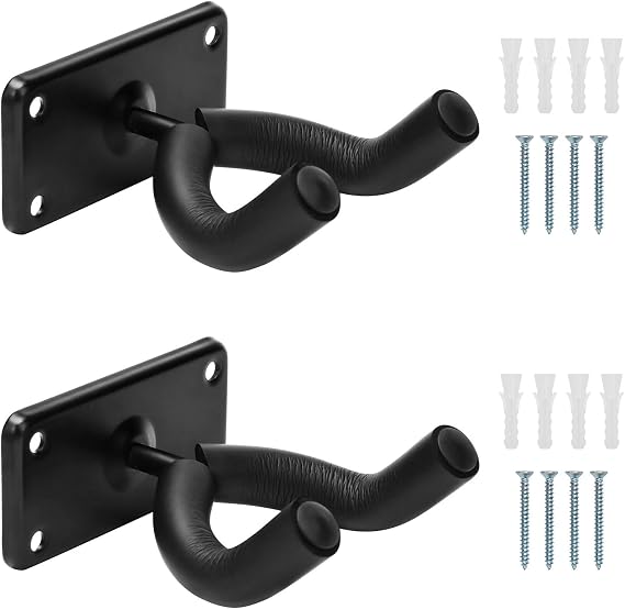 Coolrunner Skateboard Wall Hanger, 2 Pack Skateboard Wall Mount | for Skateboard Storage and Display Holder, Skateboard Hooks Fit for Skateboard, Guitar, Longboard, Complete with Screw
