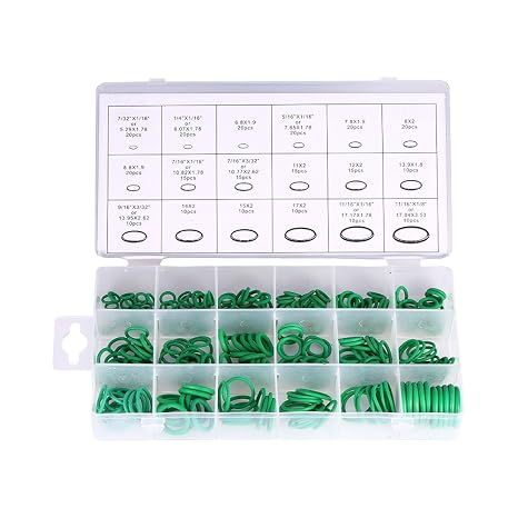 18 Sizes Car Rubber Tools, Car Auto Vehicle Repair HNBR Seals Assortment Kit, 270Pcs Green