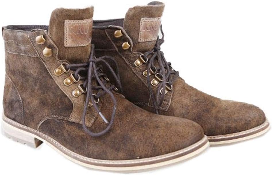 Krüger Wilderness 9560‑7 Men's Traditional Boots in Brown Traditional Shoes Made of Genuine Leather Robust Ankle Boots with Tread Sole Ideal for Leather Trousers and Oktoberfest