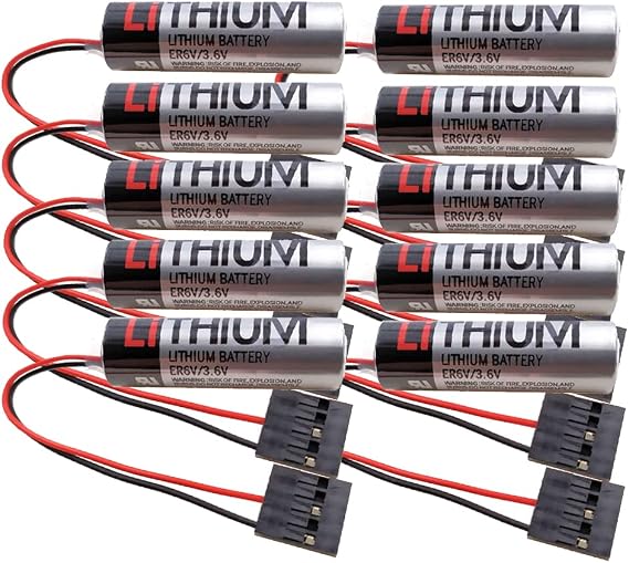 2000mAh ER6VC3N ER6V/3.6V 2Ah + JAE5PIN The PLC Battery CNC (Non-Rechargeable) (10 Count)