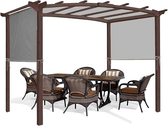 Pergola Sun Shade Canopy Replacement Cover, Waterproof Pergola Cover with Straps Outdoor Pergola Roof Top Cover Heavy Duty Polyester for Pergola Patio Deck Backyard (Cover Only)