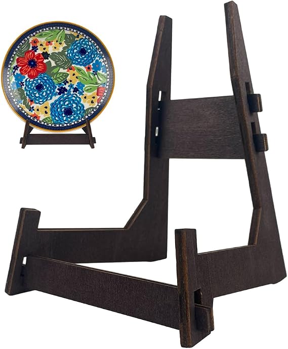 2-Pack 10 Inch Display Stand, Wooden Easel Stand, Plate Stand for Display, Decorative Picture Frame Stand, Display Stand, Plate Holder Display Stand (10 inch-2pcs)