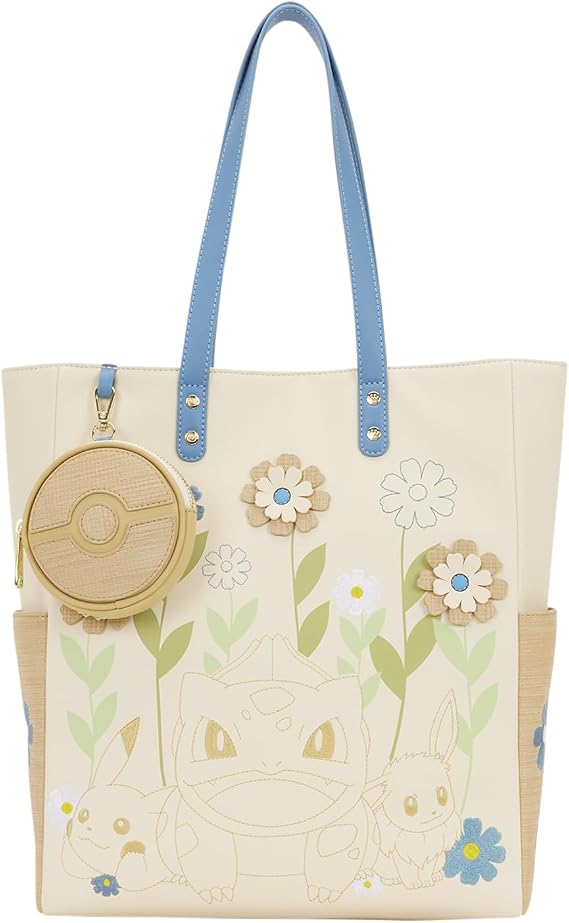Loungefly Pokemon Floral Tote Crossbody Bag with Coin Bag