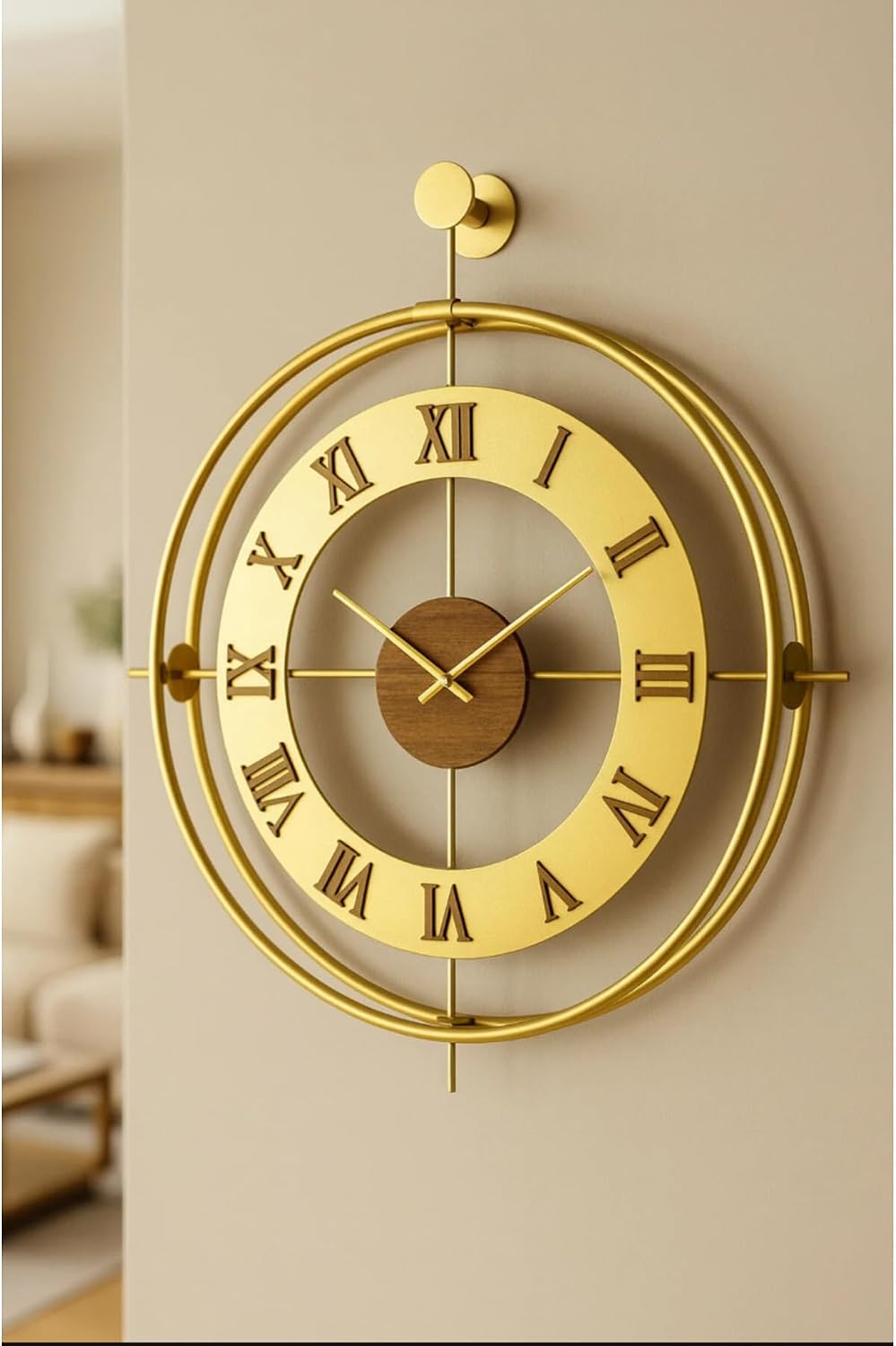 MetaQuartz Aksesuar Romera Classic Exclusive GOLD, Modern Dekoratif Metal Duvar Saati Gold 50 x 75