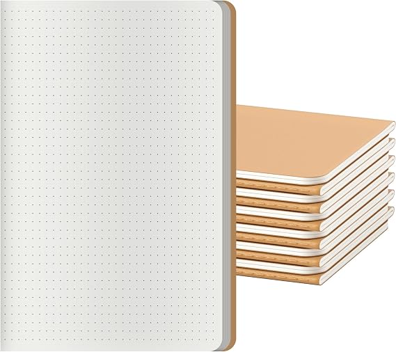 12 Pack Dot Grid Notebook Journals Bulk with Thick Dotted Grid Paper, 60 Pages, 8.3x5.5 inch, A5 Size, Diary Writing Subject Notebooks Planner for Travelers Students Office, Travel Journal Set