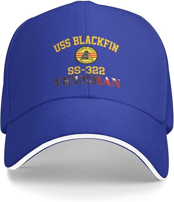 USS Blackfin Ss-322 Unisex Jeans Caps Baseball Cap Sandwich Caps Blue