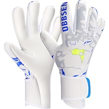 Professional Soccer Goalie Gloves for Youth Adults 4+3mm Strong Grip Palm Comfortable Slim Goalkeeper Gloves Double Elastic Wrist Protection