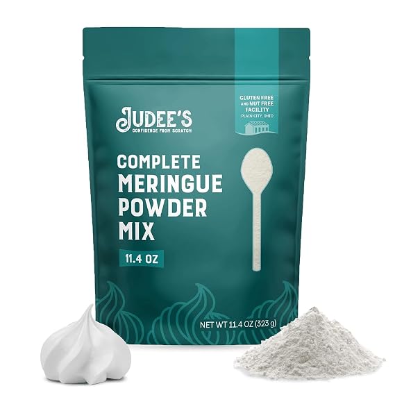 Judee's Gluten Free Complete Meringue Powder Mix - Royal Icing Mix & Cookie Decorating Supplies - Meringue Powder for Cookies & Pies - 11.4 Oz