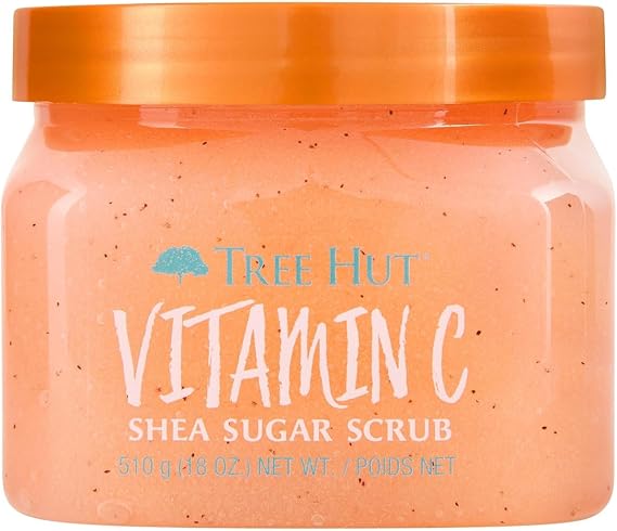 Tree Hut Shea Sugar Scrub Vitamin C, 18oz, Ultra Hydrating & Exfoliating Scrub for Nourishing Essential Body Care