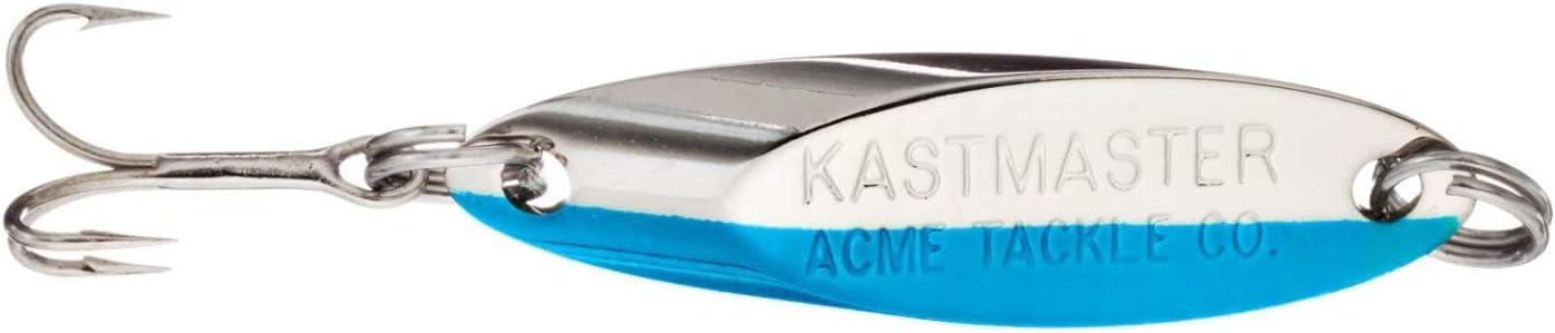 Acme Kastmaster Fishing Lure, Chrome/Neon Blue, 2 oz.