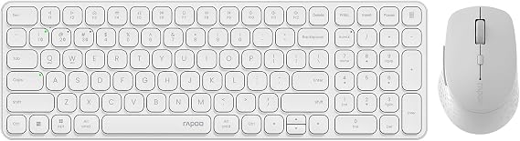 Rapoo Wireless Keyboard and Mouse Combo, Blade-Series E9310M 99-Key Ultra-Thin Keyboard and M300G Silent Mouse, Support 4 Devices, Quiet, Compact, Battery Powered, for Windows/Mac/Linux/Chrome