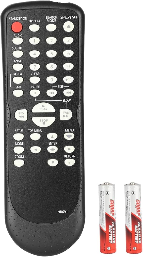 NB691UD NB691 Universal Remote Control Compatible With Magnavox DVD Controller NB691UD NB093UD NB062 NB098 MDV2300 MDV3300 MDV3400 MWD200F MWD200G MWD200GA DP100FX4 DP170FX4 Replacement With Batteries