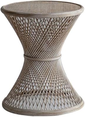 Side Table Retro Side Table in Hourglass Shape, Round Side Table, Coffee Table for Living Room, Bedroom, Small Table for Smaller Spaces, Outdoor, Indoor, Farmhouse Coffee Table Color : Bru
