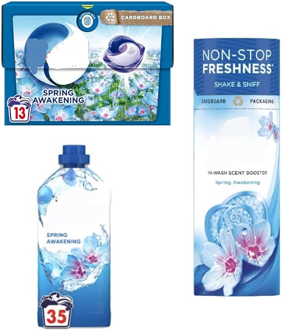Laundry Essentials Bundle - Pods, Scent Booster & Fabric Softener Set