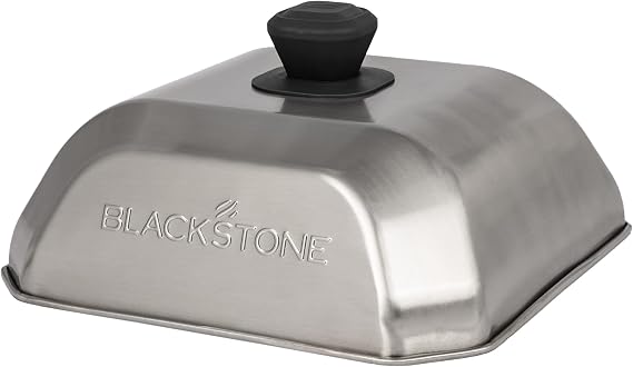 Blackstone Stainless Steel Basting Cover, Medium, Square | Blackstone 5555 Durable Heat-resistant Handle, Dishwasher Safe for Steaming Veggies, Melting Cheese & more