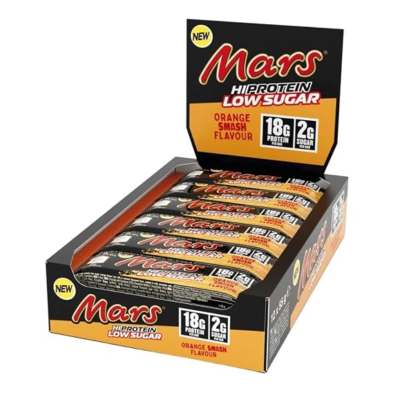 Mars High Protein Low Sugar Bars - 12 x 55g - Orange Smash Flavour