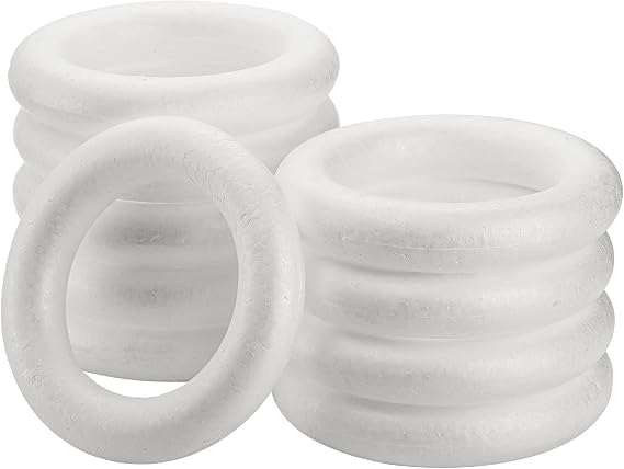 Lyellfe 10 Pieces Foam Wreath Forms, 7.7 Inch Craft Foam Circles
