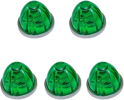 Watermelon Lights for Semi Truck,5pcs Amber Lens Watermelon Lights Amber LED Side Marker Turn Signal Lights with Stainless Steel Bezel,Watermelon Light Indicator Side Marker Lamp