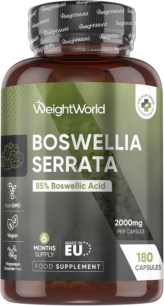 Boswellia Serrata Extract - 85% Boswellic Acid - 2000mg - 180 Capsules | 6 Months Supply - 5:1 Extract - Indian Frankincense Resin - Magnesium Stearate-Free & Vegan - 1 a Day - Made in EU