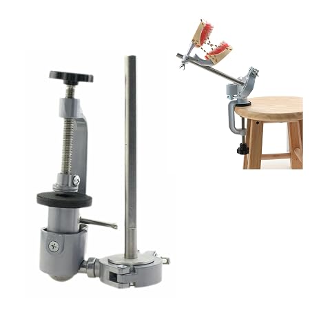Dental Typodont Mounting Pole Tooth Model 360 Adjustable Fix on Desk for Kilgore Nissin Columbia Dentoform Frasaco etc. Type (Mounting Pole)