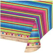 Creative Converting 324357 All Over Print Plastic Table cover, 54 x 102", Serape