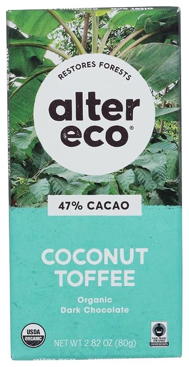 Alter Eco Dark Chocolate Coconut & Toffee 36x 2.82 Oz