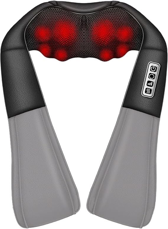 Neck Massager with Heat, Shiatsu Shoulder Massager, Electric Kneading Back Massager, Massage Pillow for Deep Tissue, Christmas Birthday Gifts for Mom, Dad, Wife & Husband