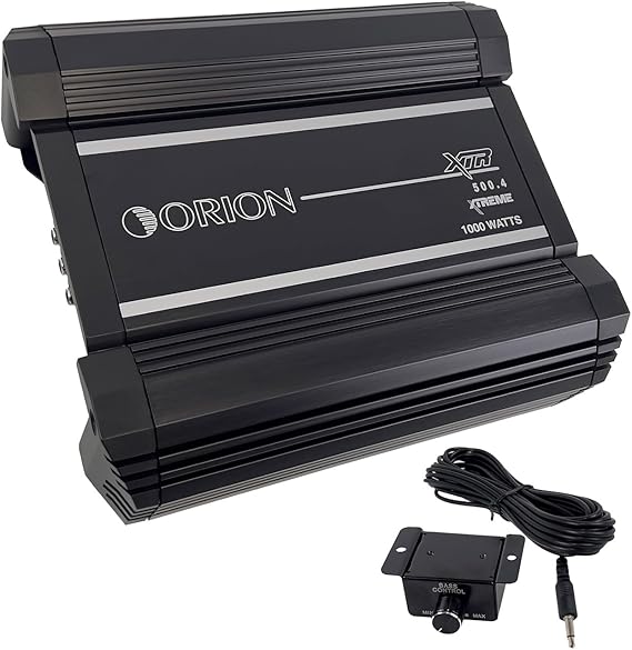 ORION XTR500.4 XTR High Power Class A/B 4-Channel Amp, 500W RMS | 500W RMS, 4-Channel Class A/B, 2/4-Ohm Stable, Variable Crossovers, Bass Knob