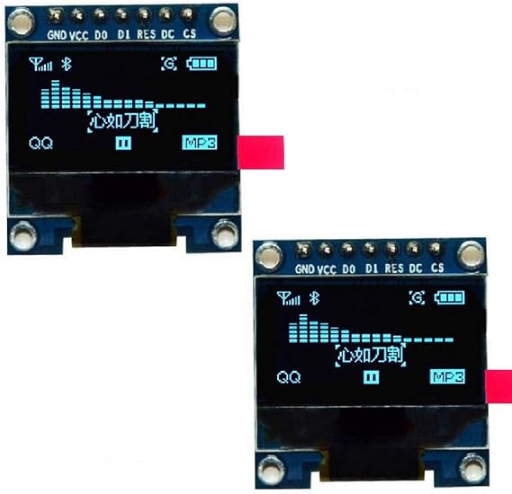 DollaTek 2Pcs 7Pin 0.96 Inch OLED Display 12864 1306 SPI IIC Serial LCD Screen Module for Arduino - Blue font