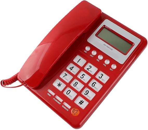 Big Corded Phones, Wired Desktop Landline Telephone with DTMF/Dual Standard Automatic Identification Caller ID/Call Waiting for Hotel Office Home