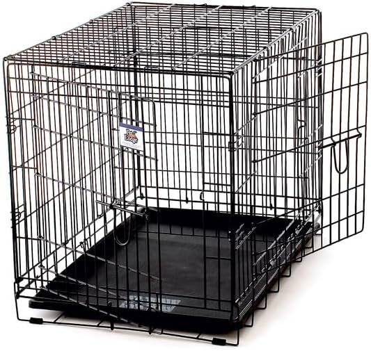 Pet Lodge Wire Dog Crate | Small Pet Carrier | Easy to Clean | Multi-Functional Pet Crate | Double Door Crate | Great for Pets Up to 70lbs | Large